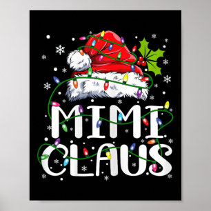 Poster Mimi Claus Lumières de Noël Pyjama Famille corresp