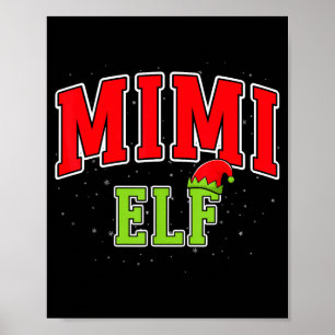 Poster Mimi Elf Noël Famille Équipes de Noël Grand-Mère