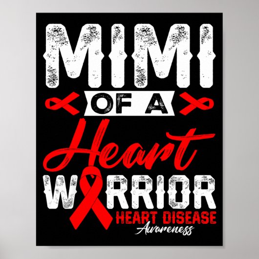 Poster Mimi Of A Heart Warrior Heart Disease Red Ribbon M (Devant)