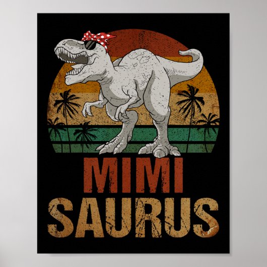 Poster Mimisaurus T Rex Dinosaur Mimi Saurus Fête des mèr (Devant)