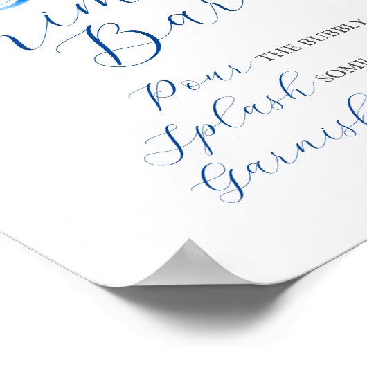 Poster Mimosa Bar Citron bleu et jaune (Coin)