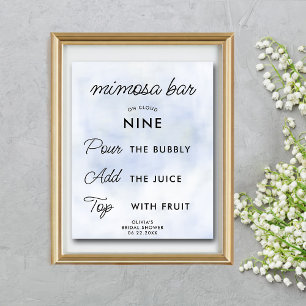 Poster Mimosa Bar Cloud 9 Fête des mariées Pastel Blue Ch