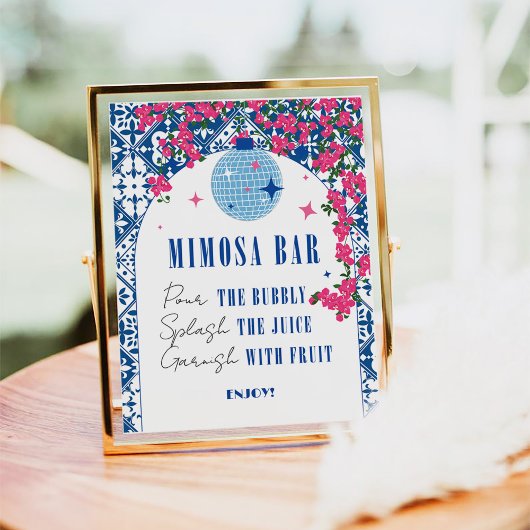 Poster Mimosa Bar Dansant Reine Fête des mariées grecque