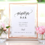Poster Mimosa Bar Minimaliste Calligraphie noir et blanc<br><div class="desc">Utilisez le formulaire modèle pour ajouter votre personnalisation. Utilisez le menu avancé pour modifier les polices et les couleurs.</div>