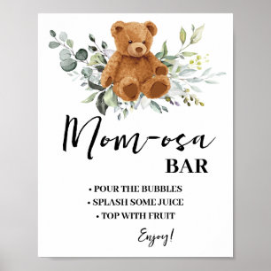 Poster Mimosa Bar Momosa Bar Baby shower vert Ours