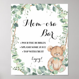 Poster Mimosa Bar Momosa Bar Baby shower vert Ours