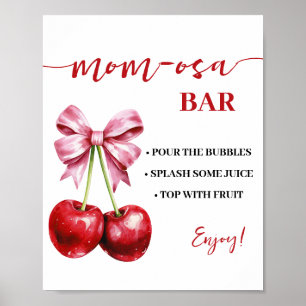 Poster Mimosa Bar Momosa Bar Cherry Coquette Baby shower