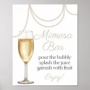 Poster Mimosa Bar Pearles et de la douche de mariée de pr