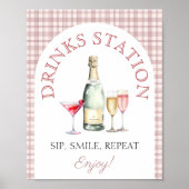 Poster Mimosa bar Rose Fête des mariées fraîche du marché (Devant)