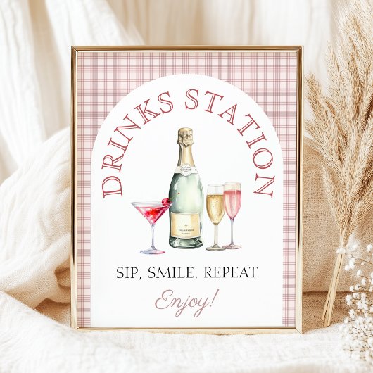 Poster Mimosa bar Rose Fête des mariées fraîche du marché