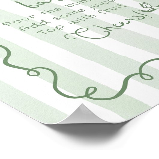 Poster Mimosa bar Sage vert Whimsical nuptiale douche (Coin)