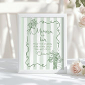 Poster Mimosa bar Sage vert Whimsical nuptiale douche