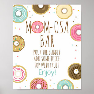 Poster Mimosa Mom-osa Bar Donut Baby Shower Table Sign