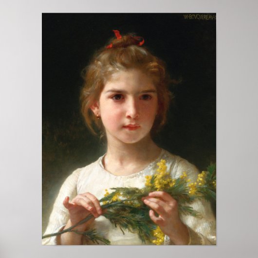 Poster Mimosa par William Bouguereau (Devant)