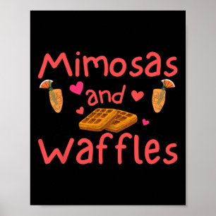 Poster Mimosas Et Gaufres Drôles De Galentine Femmes Amit