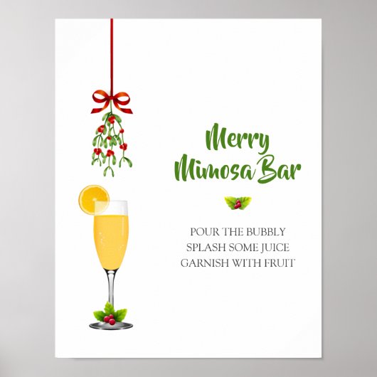 Poster Mimosas et Mistletoe Noël Bienvenue (Devant)