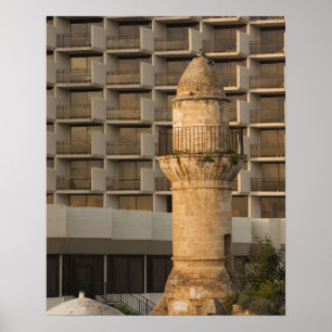 Poster Minaret de la mosquée Jama al-Bahr en bord de mer