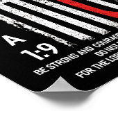 Poster Mince ligne rouge pompier Bible Verse Christian (Coin)