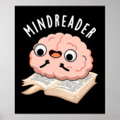 Poster Mince Reader Funny Brain Pun Dark BG (Devant)