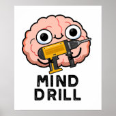 Poster Mind Drill Funny Brain Tool Pun (Devant)