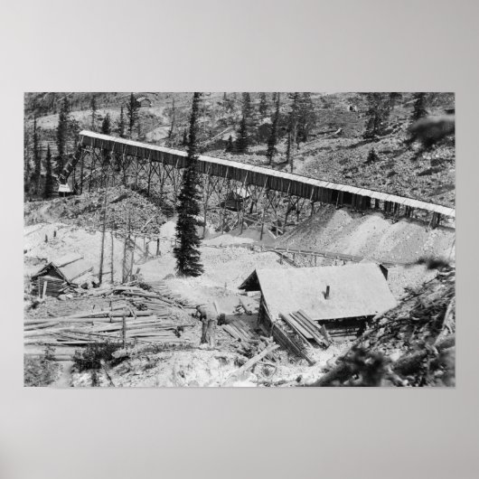 Poster mine d'or Dewey à Thunder Mountain, Idaho (Devant)