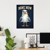 Poster Mine Now Seagull – Funny Cartoon Character Art (Bureau à domicile)