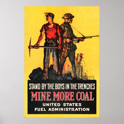 Poster Mine Plus CHARBON US Fuel Administration Propagand (Devant)