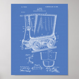 Poster Mine Trolley 1903 Patent Art Blueprint