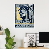 Poster Miner En Pennsylvanie 1937 WPA (Bureau à domicile)