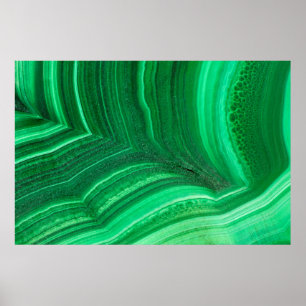Poster Minéral de malachite vert brillant