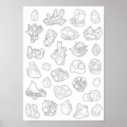 Poster Minerales con línea (Voorkant)