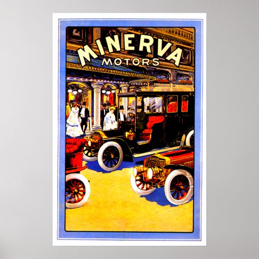 Poster Minerva ~ Publicité automobile belge Vintage (Devant)