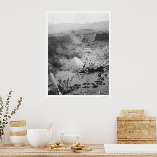 Poster Mines d'or hydraulique Alaska 1912 (Cuisine)