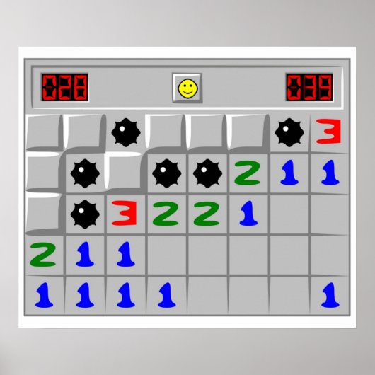 Poster Minesweeper Windows XP Retro Game (Devant)