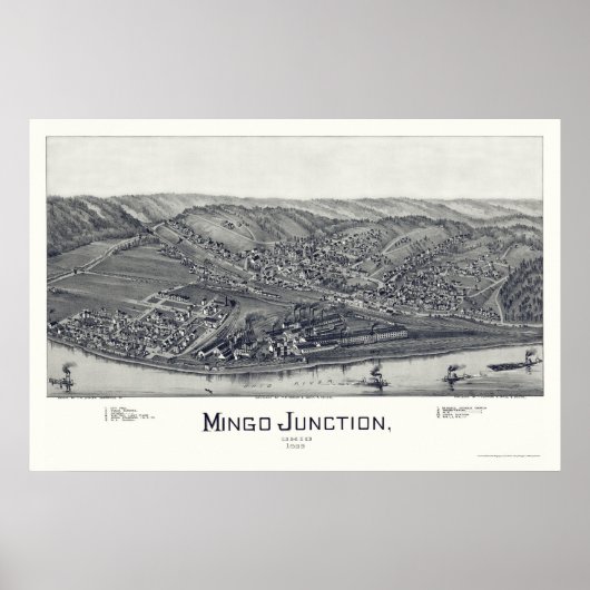 Poster Mingo Junction, OH Carte panoramique - 1895 (Devant)