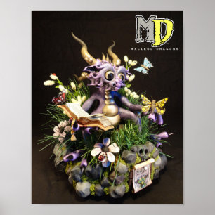 Poster Mini-affiche MD Purple Butterfly Dragon 11 po x 14