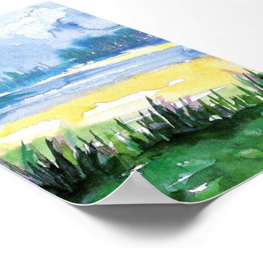 Poster mini aquarelle paysage imprimé (Coin)