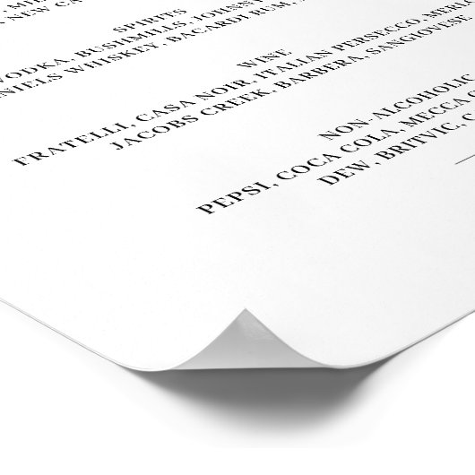 Poster Mini barre de script Menu Cheval Mariage Signal (Coin)