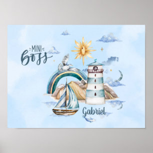 Poster Mini Boss Ship Dans l'Océan Personnalisable