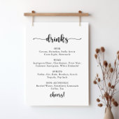 Poster Mini-calligraphie Mariage Boissons Menu Signer