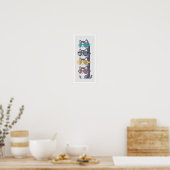 Poster Mini Chats En Verres Pile Pixel Art (Cuisine)