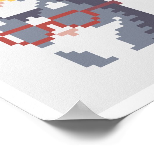 Poster Mini Chats En Verres Pile Pixel Art (Coin)
