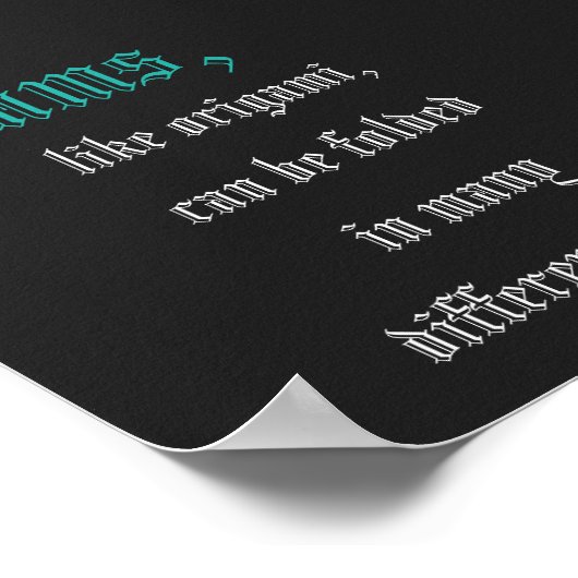 Poster Mini citation Origami (Coin)