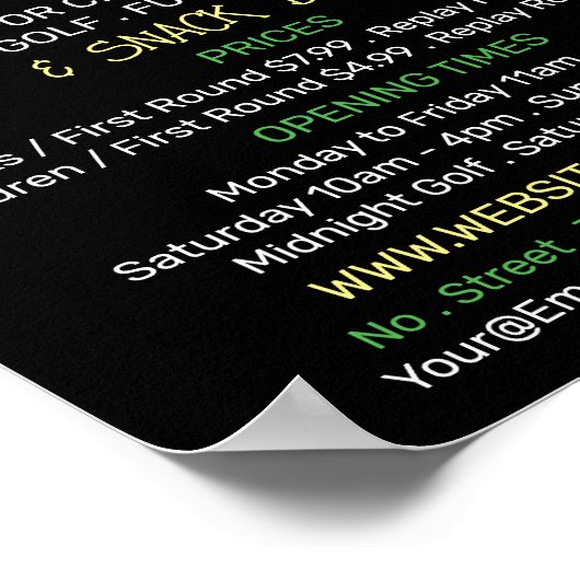 Poster Mini Golf Logo, Mini Golf Course Publicité (Coin)