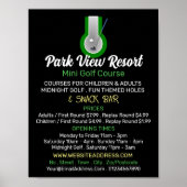 Poster Mini Golf Logo, Mini Golf Course Publicité (Devant)