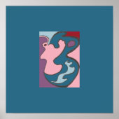 Poster Mini-imprimante rose-papillon avec double bordure (Devant)