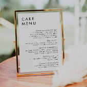 Poster Mini-Mariage Dessert Bar Cake Menu Sign