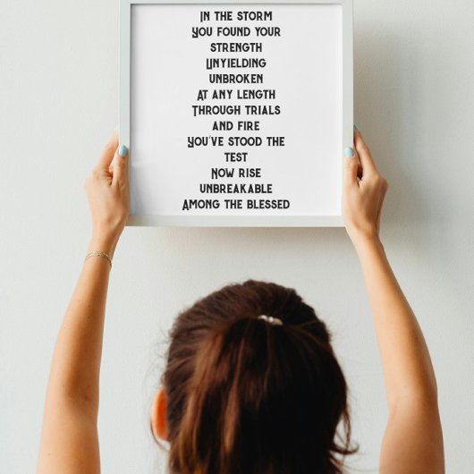 Poster Mini poème inspirant indestructible