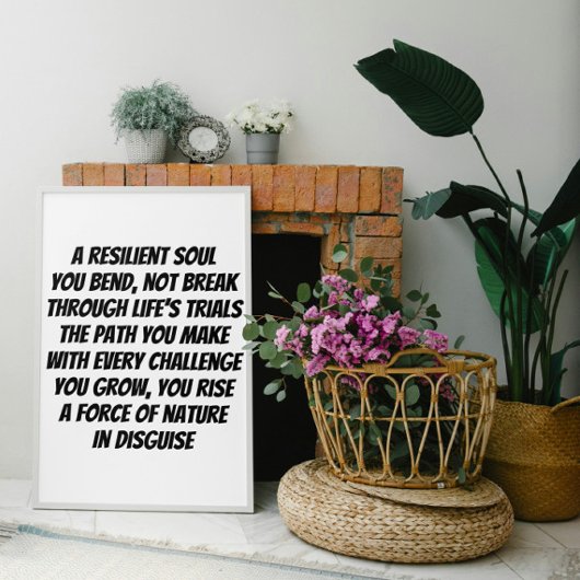 Poster Mini poème inspiré de l'âme résiliente