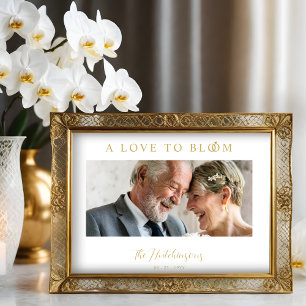 Poster Mini-romantique Mariage photo Anniversaire or